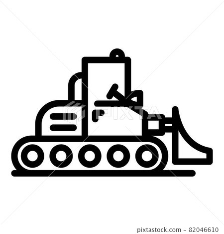 Heavy bulldozer icon, outline style 82046610