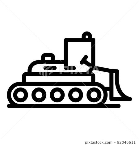 Digger bulldozer icon, outline style Digger bulldozer icon, outline style 82046611