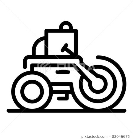 Making road roller icon, outline style 82046675