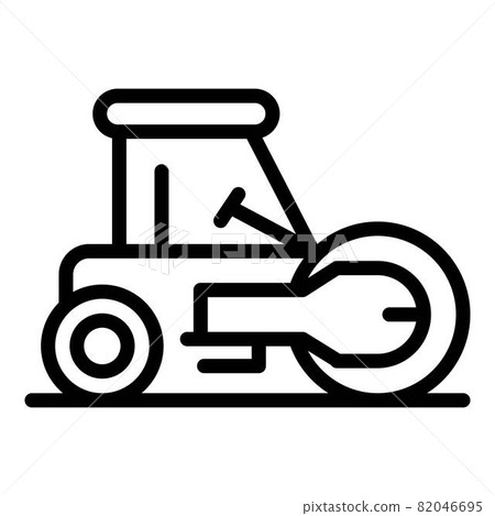 Work road roller icon, outline style 82046695