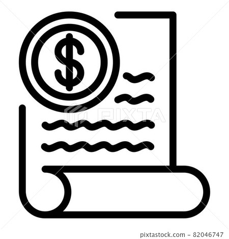 Office money report icon, outline style 82046747