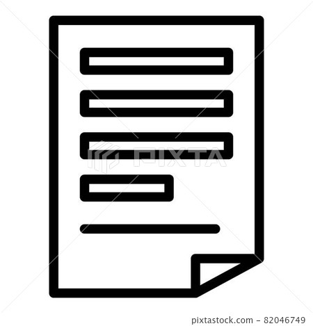 Paper document report icon, outline style - Stock Illustration ...