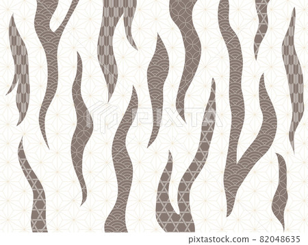 Tiger pattern white tiger Japanese pattern - Stock Illustration ...
