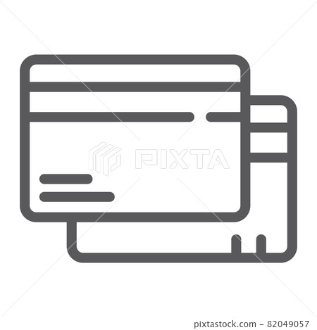 Credit card line icon, finance and pay, plastic card sign, vector graphics, a linear pattern on a white background, eps 10. Credit card line icon, finance and pay, plastic card sign, vector graphics, a linear pattern on a white background, eps 10. 82049057