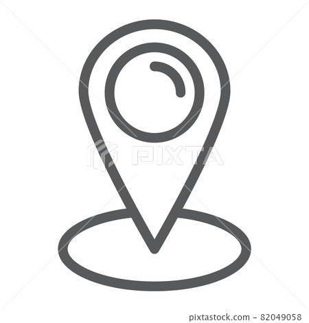Location line icon, gps and navigation, map pin sign, vector graphics, a linear pattern on a white background, eps 10. Location line icon, gps and navigation, map pin sign, vector graphics, a linear pattern on a white background, eps 10. 82049058