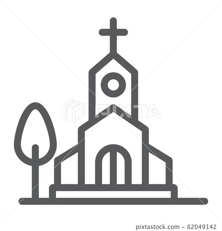 Church line icon, religion and building, chapel sign, vector graphics, a linear pattern on a white background, eps 10. Church line icon, religion and building, chapel sign, vector graphics, a linear pattern on a white background, eps 10. 82049142