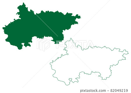 Pratapgarh district (Uttar Pradesh State, Republic of India) map vector illustration, scribble sketch Pratapgarh map 82049219
