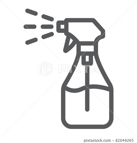 Foggy spray line icon, liquid and fluid, spray bottle sign, vector graphics, a linear pattern on a white background, eps 10. 82049265