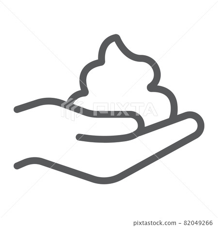 Shaving foam line icon, face and care, shaving cream sign, vector graphics, a linear pattern on a white background, eps 10. 82049266