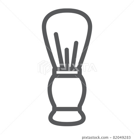 Shave brush line icon, barber and hairstyle, barber brush sign, vector graphics, a linear pattern on a white background, eps 10. 82049283