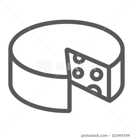 Cheese line icon, food and milk, cheddar sign, vector graphics, a linear pattern on a white background, eps 10. Cheese line icon, food and milk, cheddar sign, vector graphics, a linear pattern on a white background, eps 10. 82049394