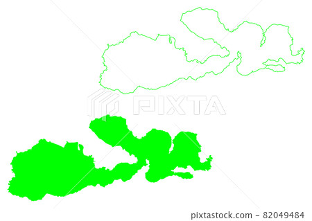 Sumbawa island (Republic of Indonesia, Lesser Sunda Islands, South East Asia) map vector illustration, scribble sketch Sumbawa map 82049484