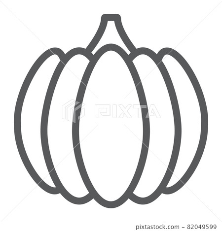 Pumpkin line icon, vegetable and farm, gourd sign, vector graphics, a linear pattern on a white background, eps 10. 82049599