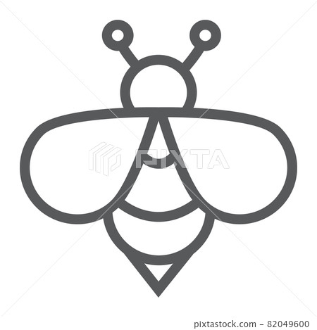 Bee line icon, animal and honey, insect sign, vector graphics, a linear pattern on a white background, eps 10. 82049600