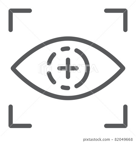 Eye scan line icon, access and identification, retina scan sign, vector graphics, a linear pattern on a white background, eps 10. 82049668