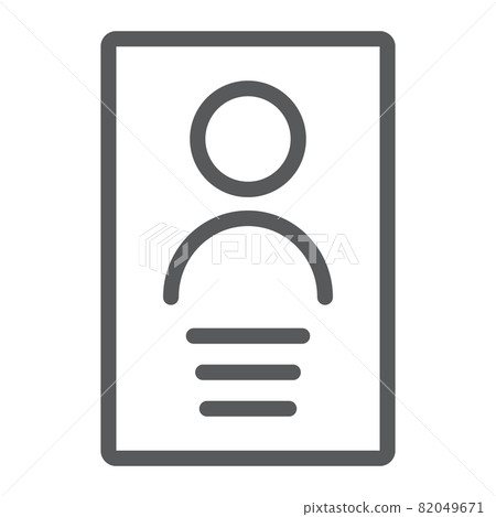 Personal data line icon, file and information, document sign, vector graphics, a linear pattern on a white background, eps 10. 82049671