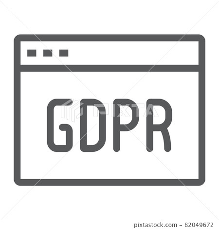 Gdpr site line icon, webpage and website, browser sign, vector graphics, a linear pattern on a white background, eps 10. 82049672