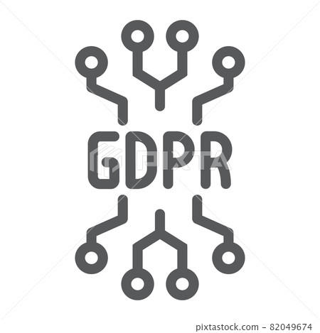 Gdpr circuit line icon, personal and privacy, chip sign, vector graphics, a linear pattern on a white background, eps 10. Gdpr circuit line icon, personal and privacy, chip sign, vector graphics, a linear pattern on a white background, eps 10. 82049674