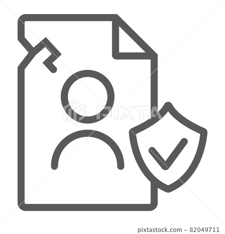 Breach personall data line icon, private and protect, privacy breach sign, vector graphics, a linear pattern on a white background, eps 10. Breach personall data line icon, private and protect, privacy breach sign, vector graphics, a linear pattern on a white background, eps 10. 82049711