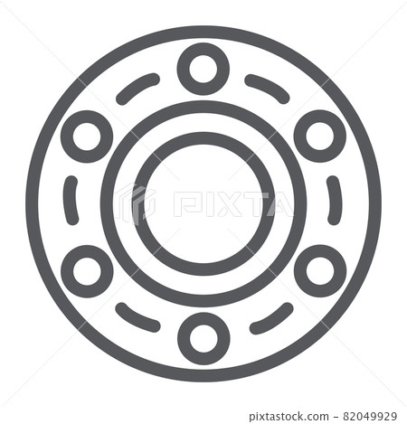 Bearing line icon, car and vehicle, wheel sign, vector graphics, a linear pattern on a white background, eps 10. Bearing line icon, car and vehicle, wheel sign, vector graphics, a linear pattern on a white background, eps 10. 82049929