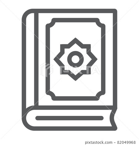 Quran line icon, islam and book, koran sign, vector graphics, a linear pattern on a white background, eps 10. 82049968