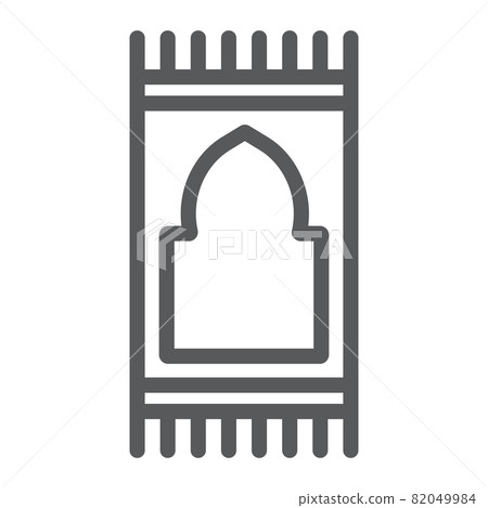 Prayer carpet line icon, arabic and rug, prayer pad sign, vector graphics, a linear pattern on a white background, eps 10. Prayer carpet line icon, arabic and rug, prayer pad sign, vector graphics, a linear pattern on a white background, eps 10. 82049984