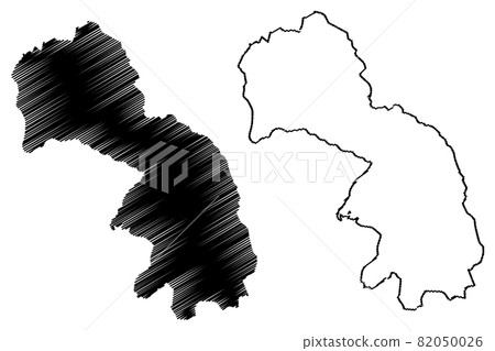 Kukes County (Republic of Albania) map vector illustration, scribble sketch Kukes map 82050026