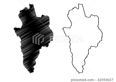 Korce County (Republic of Albania) map vector illustration, scribble sketch Korce map 82050027