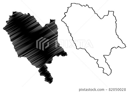 Gjirokaster County (Republic of Albania) map vector illustration, scribble sketch Gjirokaster map 82050028