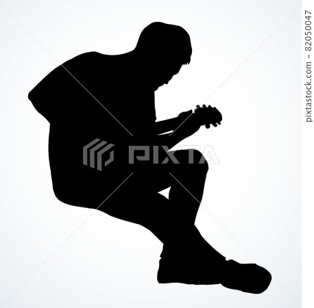 A man plays the guitar. Vector drawing A man plays the guitar. Vector drawing 82050047