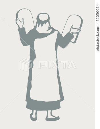 Moses with the tablets. Vector drawing Moses with the tablets. Vector drawing 82050054