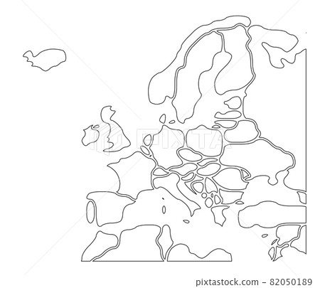 Simplified schematic map of South America. Blank isolated continent political map of countries. Generalized and smoothed borders. Simple flat vector illustration 82050189