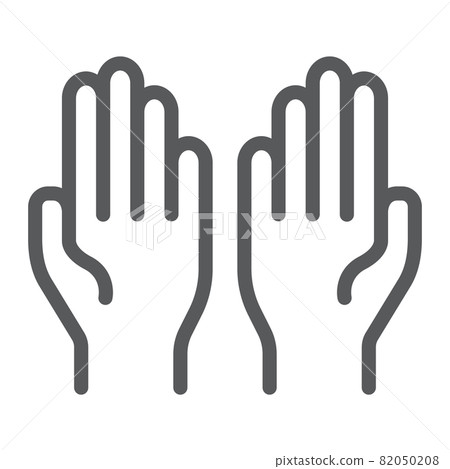 Pray line icon, faith and religion, hands sign, vector graphics, a linear pattern on a white background, eps 10. Pray line icon, faith and religion, hands sign, vector graphics, a linear pattern on a white background, eps 10. 82050208