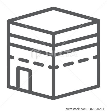 Kaaba mecca line icon, islamic and culture, building sign, vector graphics, a linear pattern on a white background, eps 10. Kaaba mecca line icon, islamic and culture, building sign, vector graphics, a linear pattern on a white background, eps 10. 82050211