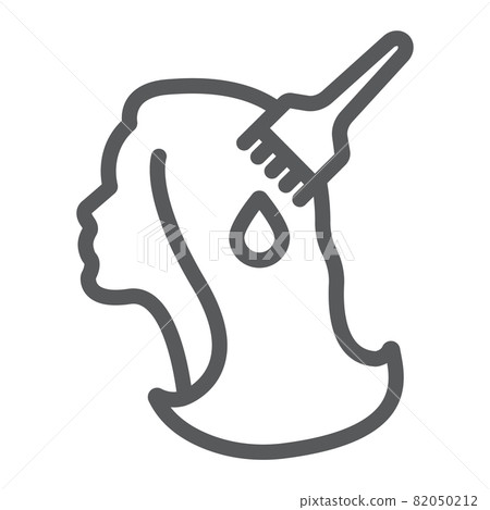 Hair color line icon, beauty and hairstyle, hair brush sign, vector graphics, a linear pattern on a white background, eps 10. Hair color line icon, beauty and hairstyle, hair brush sign, vector graphics, a linear pattern on a white background, eps 10. 82050212