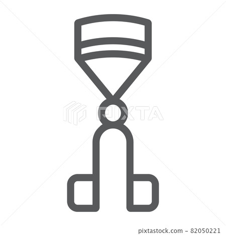 Eyelash curler line icon, accessory and beauty, pliers sign, vector graphics, a linear pattern on a white background, eps 10. 82050221