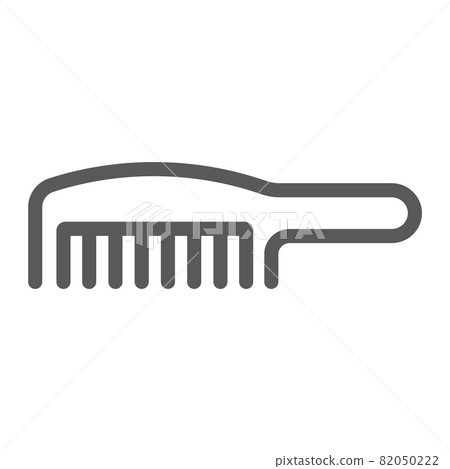 Comb line icon, barber and beauty, hairbrush sign, vector graphics, a linear pattern on a white background, eps 10. Comb line icon, barber and beauty, hairbrush sign, vector graphics, a linear pattern on a white background, eps 10. 82050222