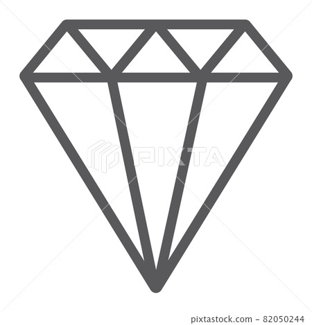 Diamond line icon, jewel and brilliant, gemstone sign, vector graphics, a linear pattern on a white background, eps 10. 82050244