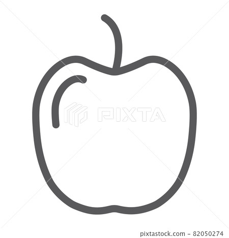 Apple line icon, vitamin and food, fruit sign, vector graphics, a linear pattern on a white background, eps 10. 82050274