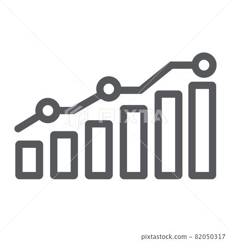 Diagram line icon, report and graph, growth chart sign, vector graphics, a linear pattern on a white background, eps 10. 82050317