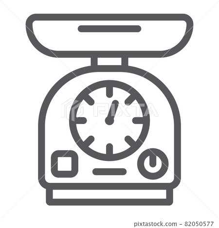 Kitchen scale line icon, appliance and measurement, weigh sign, vector graphics, a linear pattern on a white background, eps 10. 82050577