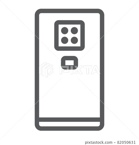 Smartphone with four camera line icon, gadget and communication, phone sign, vector graphics, a linear pattern on a white background, eps 10. 82050631