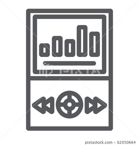 Music player line icon, multimedia and sound, mp3 player sign, vector graphics, a linear pattern on a white background, eps 10. Music player line icon, multimedia and sound, mp3 player sign, vector graphics, a linear pattern on a white background, eps 10. 82050664