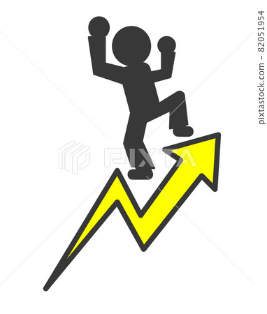 Illustration of a person who is pleased with a great leap forward Illustration of a person who is pleased with a great leap forward 82051954