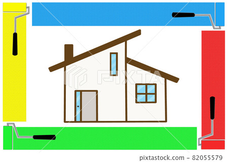 Image of painting the exterior walls of a house Image of painting the exterior walls of a house 82055579