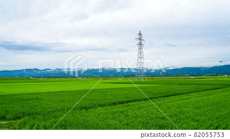 Beautiful Sado Island countryside and steel tower Beautiful Sado Island countryside and steel tower 82055753