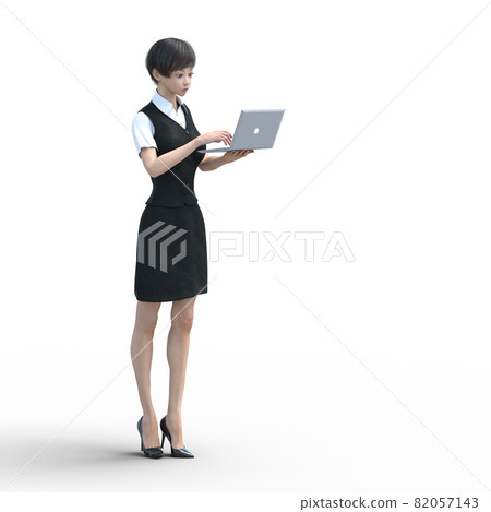 Female employees using personal computers Female employees using personal computers 82057143