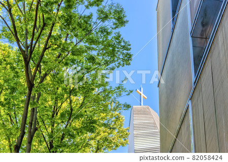 Cityscape of Shibuya, Tokyo Church in Omotesando 82058424