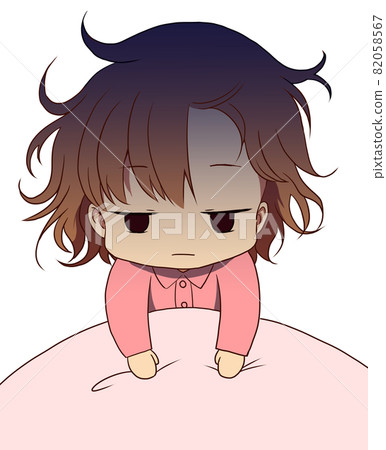 一個因醒來而生病的女人的插圖 82058567