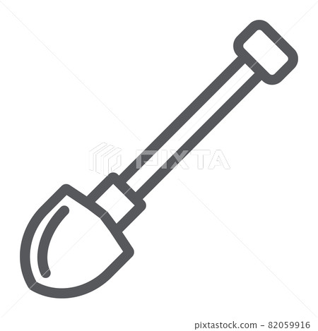 Shovel line icon, dig and tool, spade sign, vector graphics, a linear pattern on a white background, eps 10. 82059916